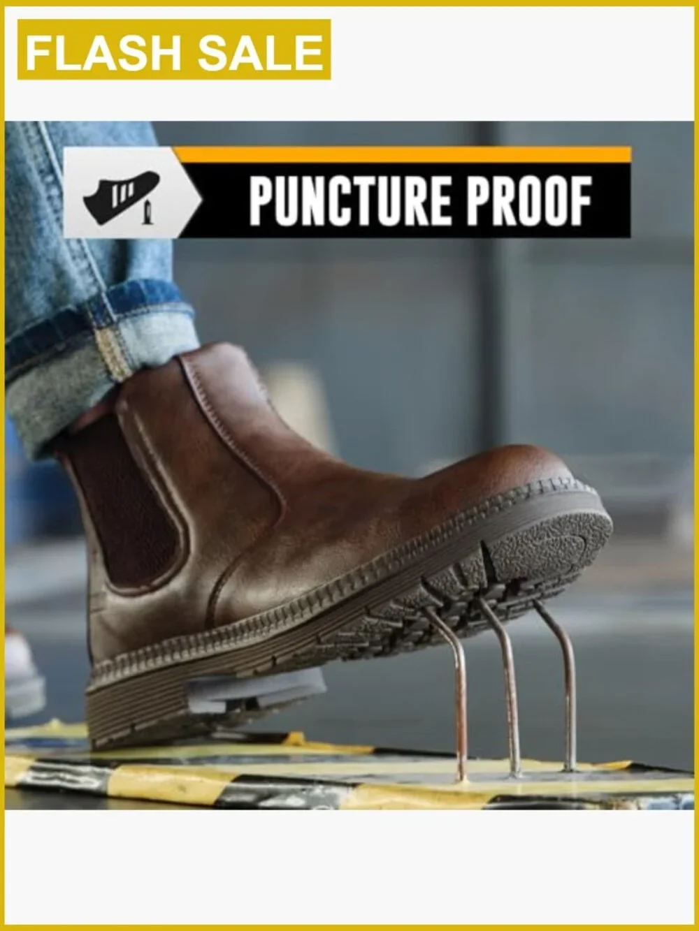Steel Toe Chelsea Boots Men Work Construction Safety Waterproof Lightweight